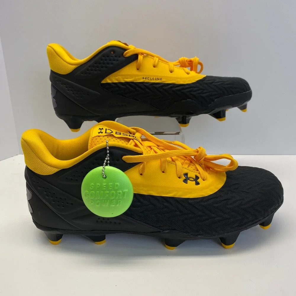 Under Armour Yard MT TPU 3.0 Baseball Cleats Yellow Black Mens 10.5 3027449-002